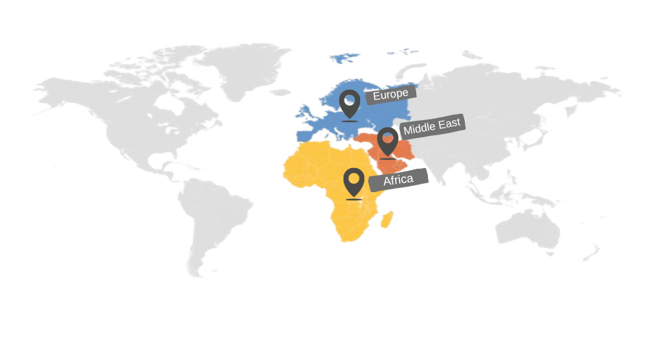 Europe, Africa & Middle East Map